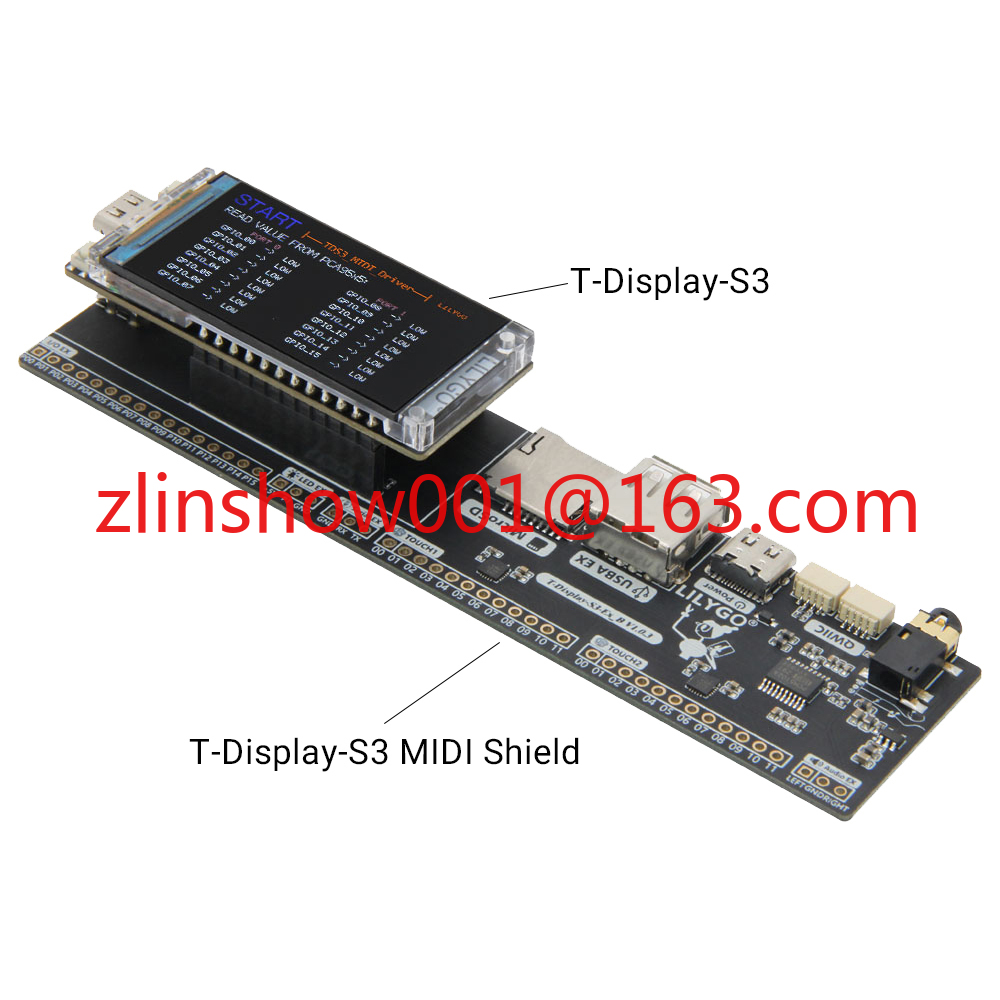 Musical Instrument Digital Interface (Midi) - T-Display-S3 MIDI Shield Development Board for