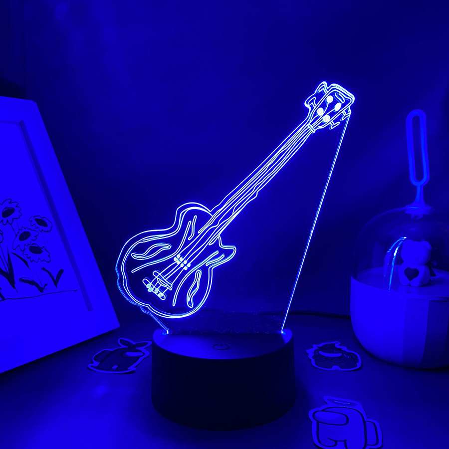 Musical Instrument No Touch - Guitar 3D Illusion LED Night Lights