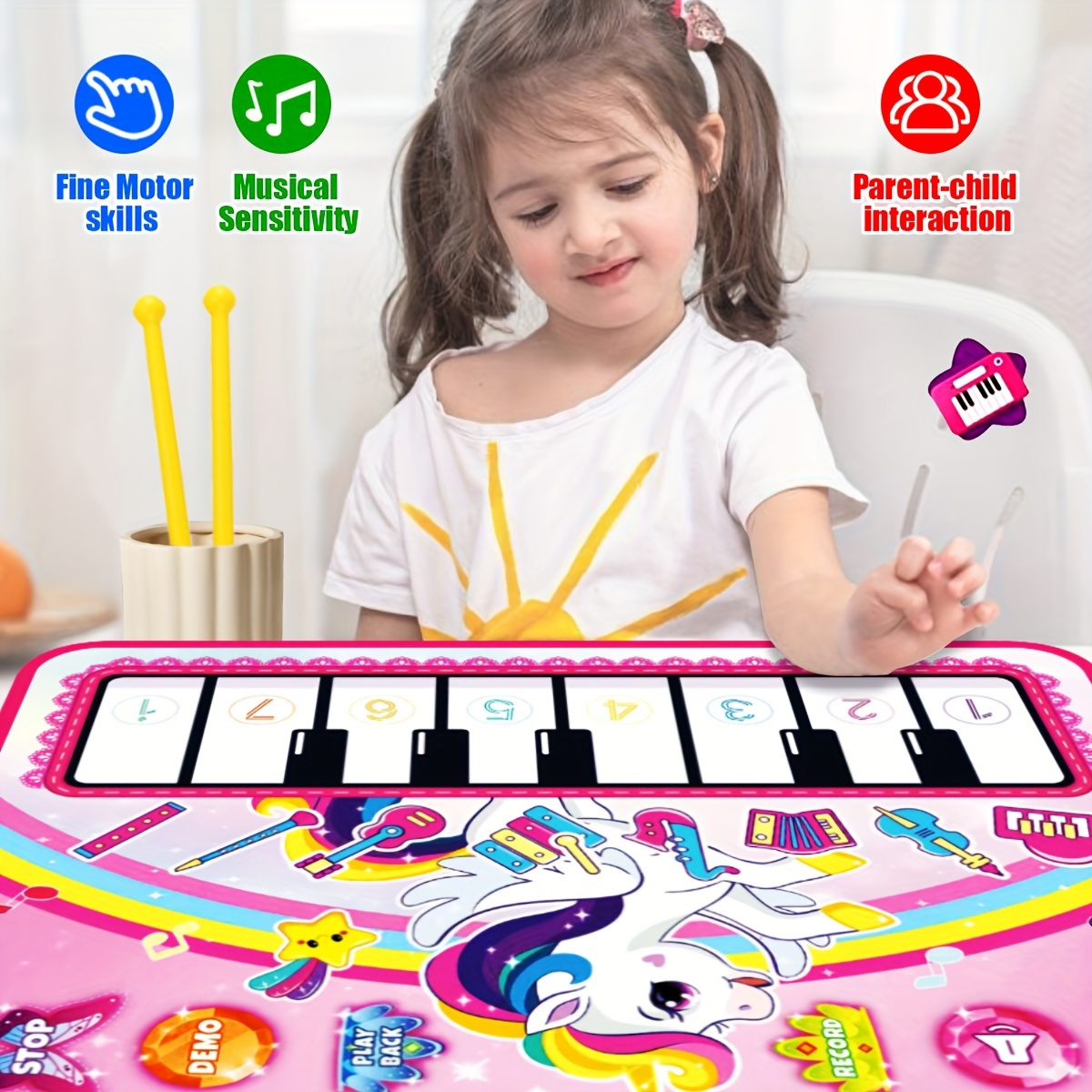 3 In 1 Music Sensory Play Mat  - Musical Instrument No Touch review and price