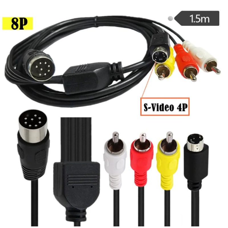 Din 8 Pin to S-Video 4pin Male - Musical Instrument Video review and price