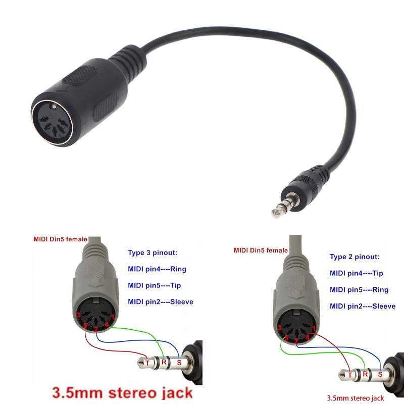 Hot Sale MIDI Din 5 To 3.5mm T - Musical Instrument Video review and price