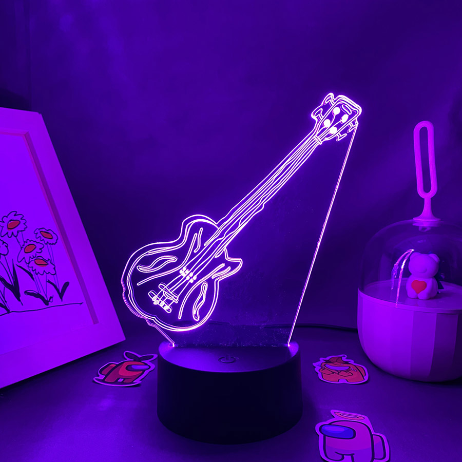 Guitar 3D Illusion LED Night L - Musical Instrument No Touch review and price