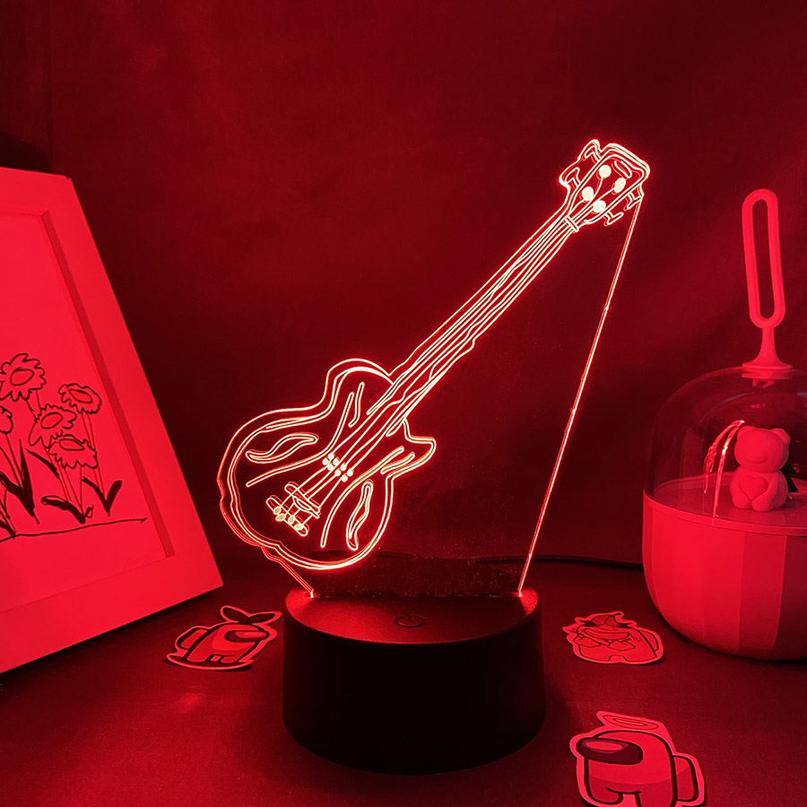 Guitar 3D Illusion LED Night L - Musical Instrument No Touch review and price