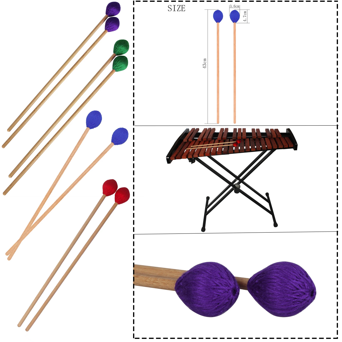 Professional Marimba Mallets W - Musical Instrument Marimba review and price
