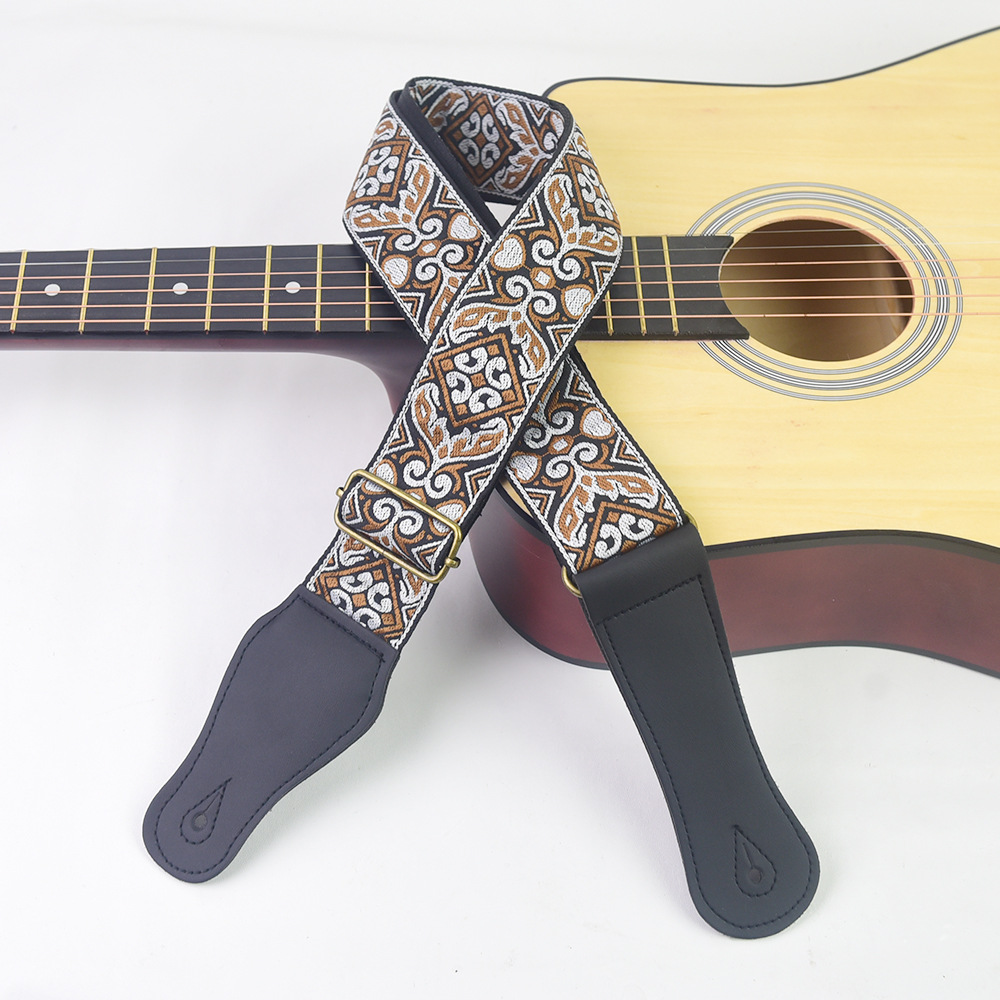 Guitar Strap Embroidered Print - Musical Instrument Note review and price