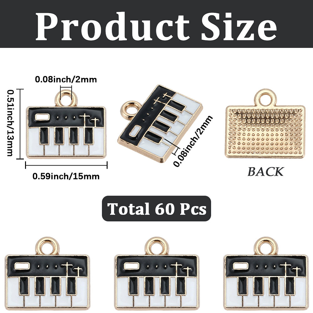 1 Box 60Pcs Piano Charms Bulk  - Musical Instrument Note review and price