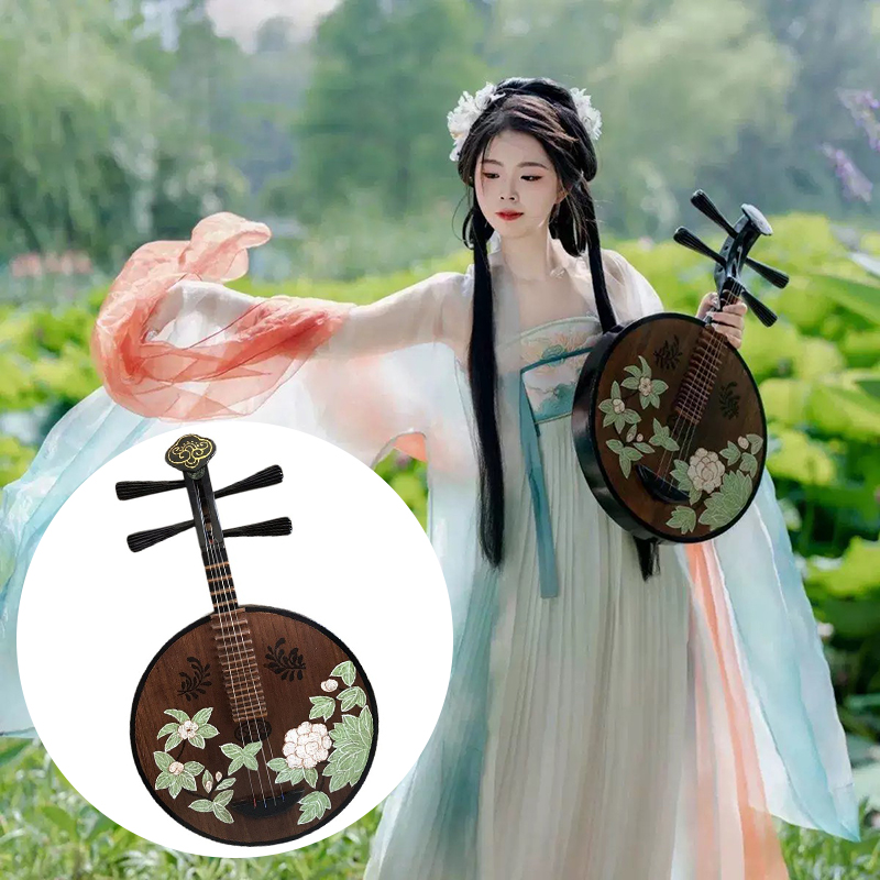 Solid Wood Pipa Chinese Tradit - Musical Instrument Painting review and price