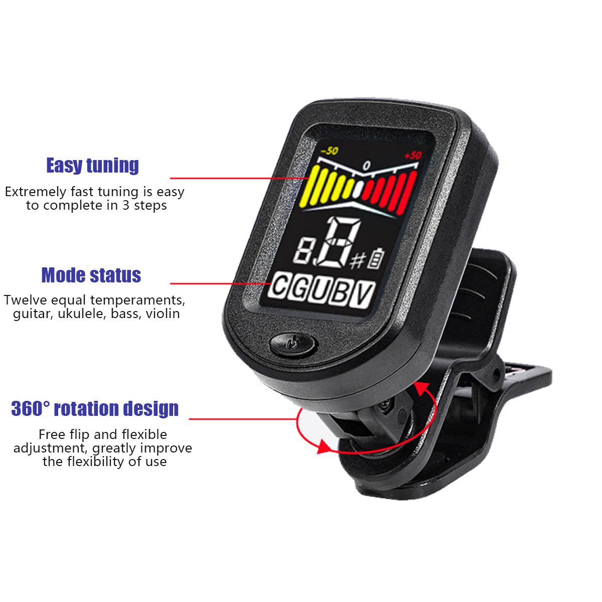 Clip-On Guitar Tuner with Regu - Musical Instrument Note review and price