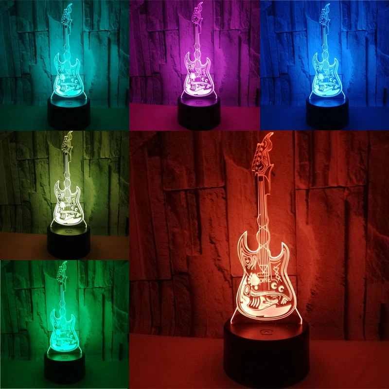 3D Illusion Night Light Led US - Musical Instrument No Touch review and price