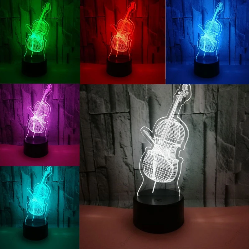 3D Illusion Night Light Led US - Musical Instrument No Touch review and price